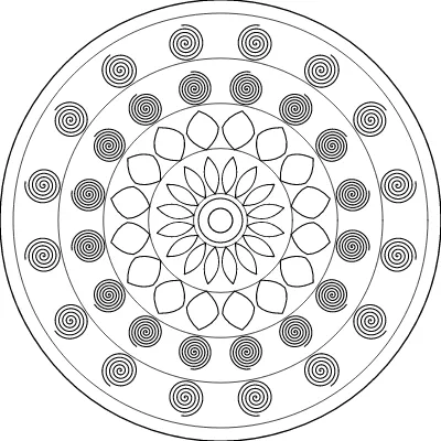 A mandala page generated by Lakolam at seed 0xa11ce