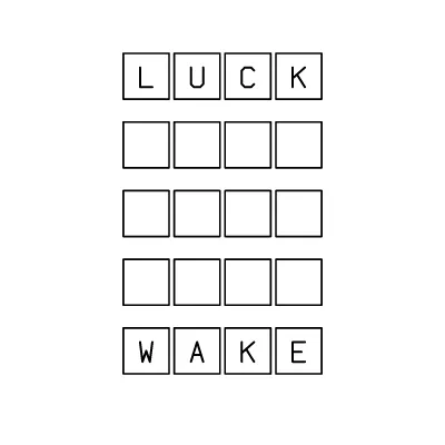 A word ladder page generated by Lakolam at seed 0xa11ce